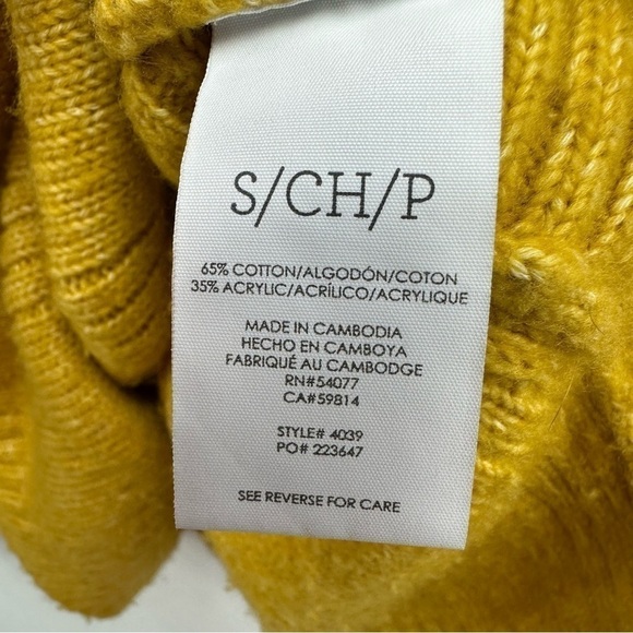 cabi Golden Yellow Oversized Long Sleeve Split Side Round Neck Sweater, Small - Picture 11 of 14